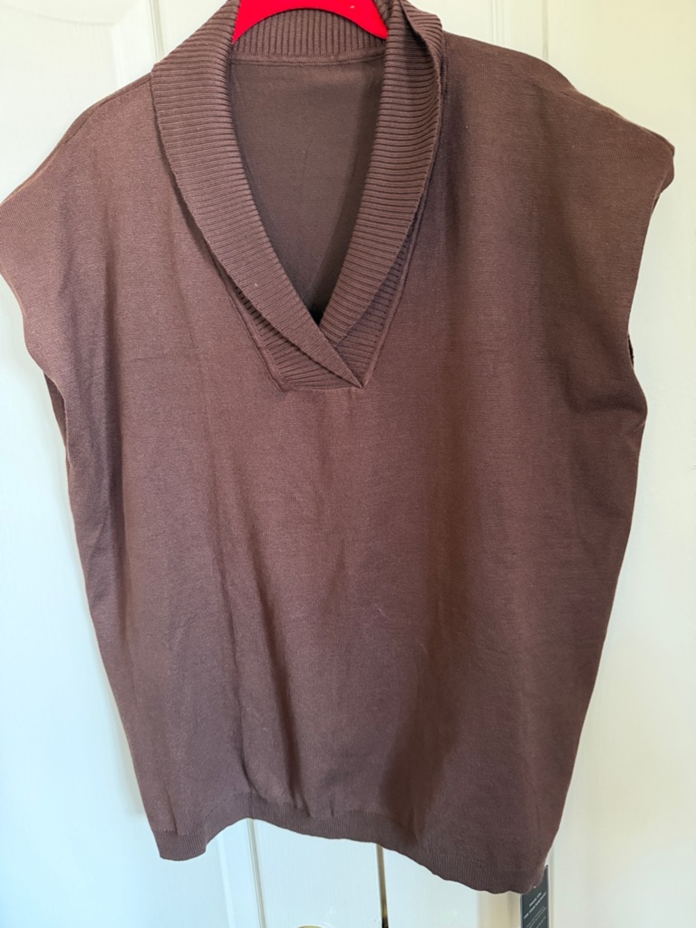 Classic Brown V-Neck Women's Sweater Vest